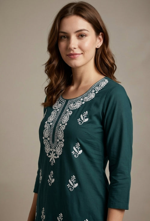 Teal Meadow Kurti