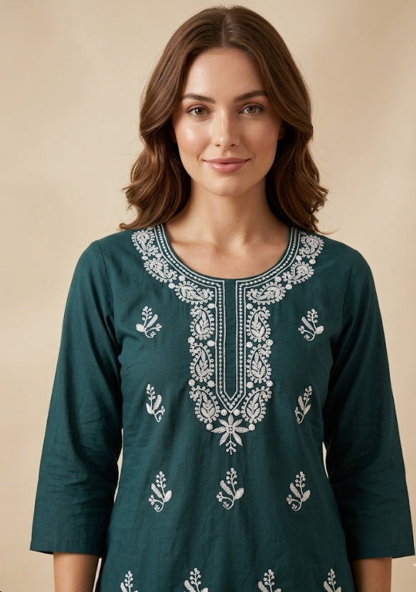 Teal Meadow Kurti